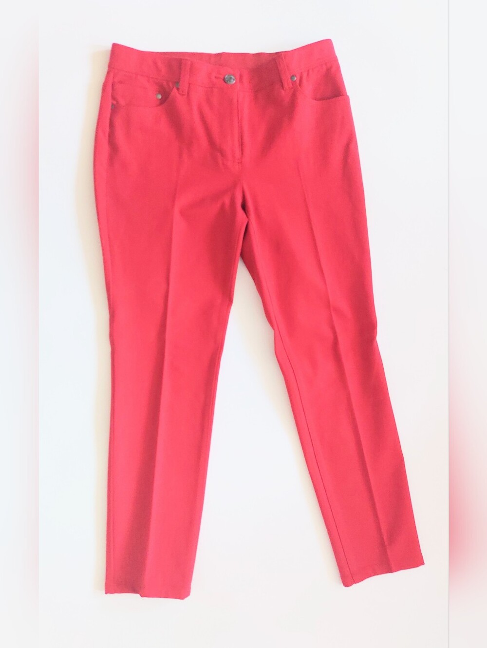 Chico’s So Slimming Girlfriend Crop Basic Cotton Blend Pants Red Size .5 US SZ 6